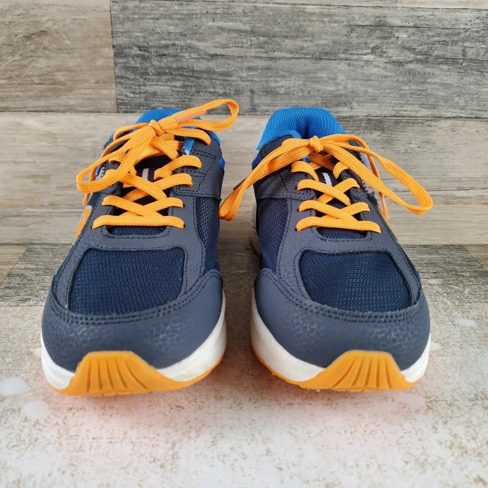 Saucony Cohesion Kids Shoes Sz 4 M Athletic Navy Peel Blue Leather Sneakers